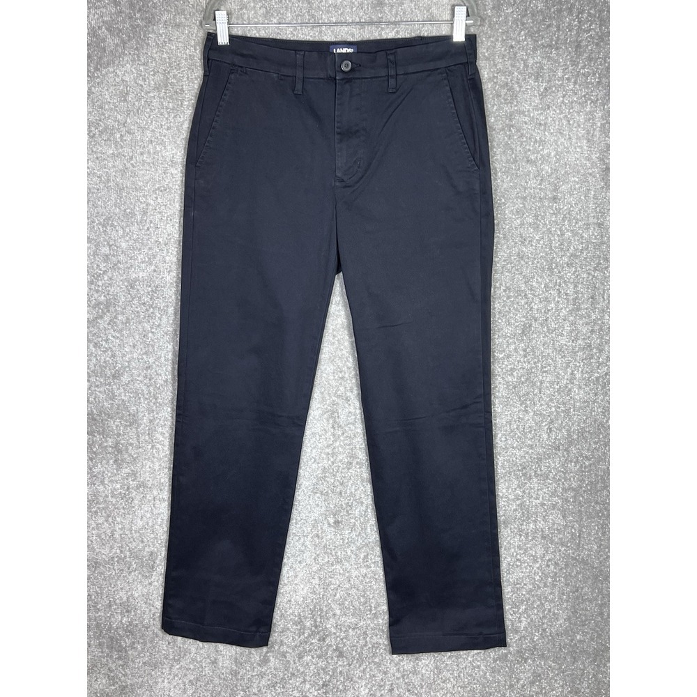 Lands End Chino Pants Mens Size 31x31‎ Black Stretch Traditional Fit Pockets